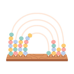 Educational children game for motor skills and logical thinking, preschool activities concept. Montessori game for infants and toddlers. Flat vector illustration