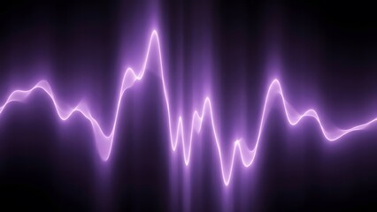 Abstract design shows aurora light waves in shades of purple and blue with flowing patterns and dark background during a digital art presentation