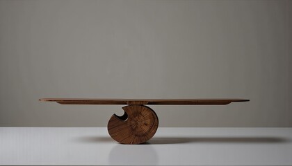 Elegant Wooden Dining Table with Unique Circular Base Design and Sleek Minimalistic Aesthetic for Modern Interior Spaces Offering Functionality and Style