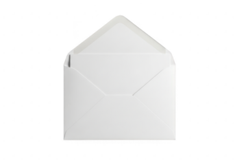 Open white envelope isolated on transparent background