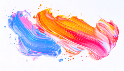 Colorful Paint Brush Strokes Abstract Artwork.