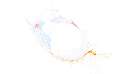 Colorful watercolor circular shape on white background.