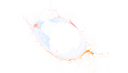 Colorful watercolor circular shape on white background.