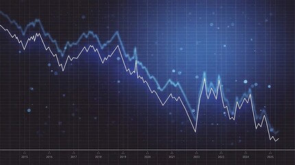 Stock Market Downward Trend Graph: Financial Crisis, Recession, and Economic Downturn Analysis