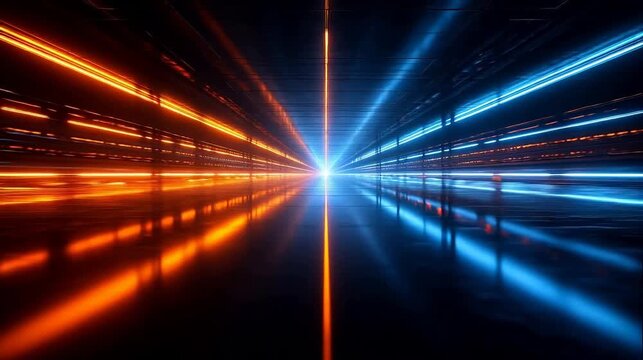 Abstract neon light tunnel