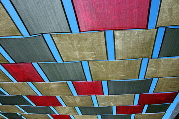 Colorful outdoors sun shade canvas sail