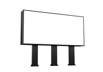 Obraz premium Blank billboard isolated on transparent background for advertising