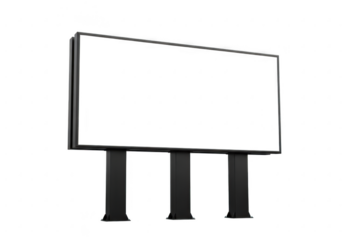 Blank billboard isolated on transparent background for advertising