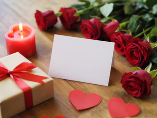 Romantic Valentine's Day Gift Arrangement With a Greeting Card