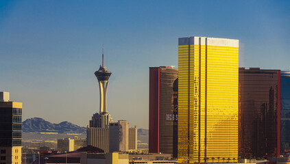 Sunrise Over Casinos and Hotels on The Strip, Las Vegas, Nevada, USA © Billy McDonald