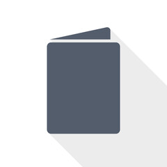 Blank restaurant menu book icon suitable for food service and dining concepts.