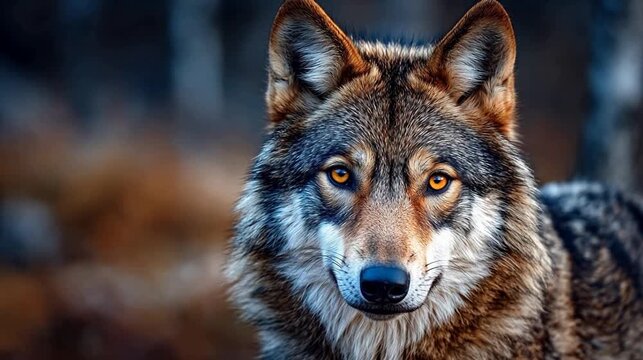 Closeup of a wolf in natural setting