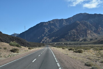 Fototapeta premium Beautiful view of the Andes Mountain from the National Route Seven - Mendoza, Argentina