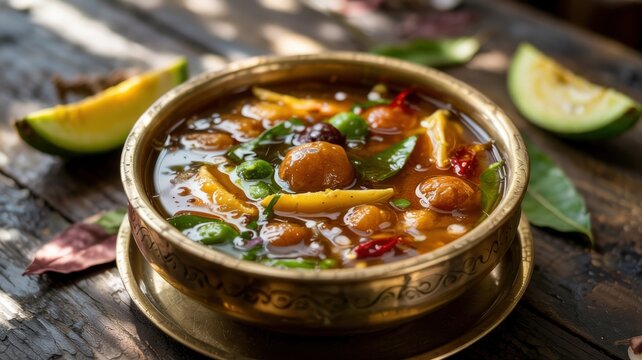 Ugadi Pachadi is a traditional South Indian dish of six flavors (sweet, sour, salty, bitter, spicy and astringent), which is prepared for the Ugadi festival, marking the New Year. 
