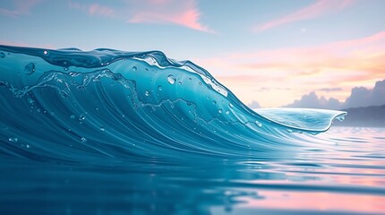 A deep blue ocean horizon meets a summer sky with soft clouds as sunlight reflects off the rhythmic surface of nature's vast sea waves