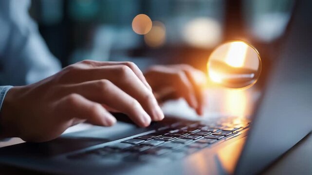 Faceless hand typing on laptop keyboard search engine optimization (2)