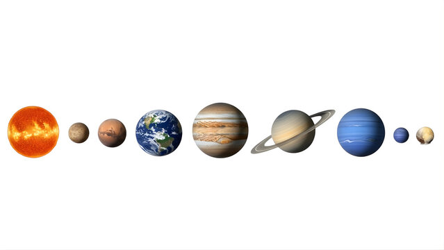 A realistic illustration of the planets in our solar system on transparent background - Powered by Adobe