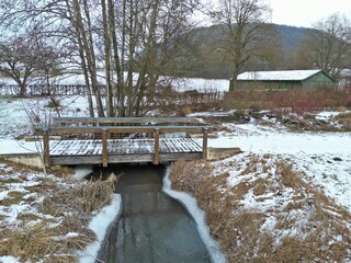 Treuchtlingen - Br&uuml;cke im Kurpark im Winter