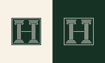 Letter H pillar monogram logo