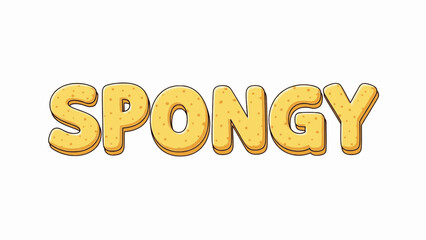 Yellow spongy bold cartoon text soft design style