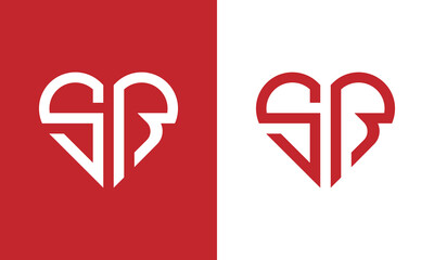 SR heart monogram logo design