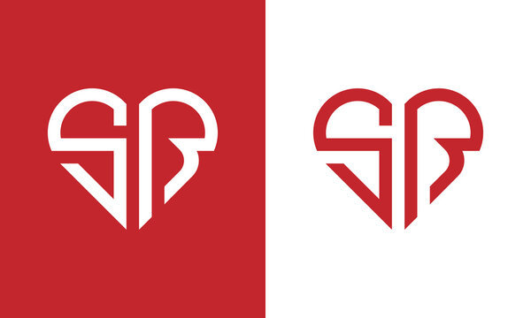 SR heart monogram logo design