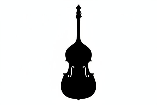 Elegant Silhouette of a String Instrument: A striking, minimalist silhouette of a string instrument, evoking the grace and resonance of its musical heritage. 