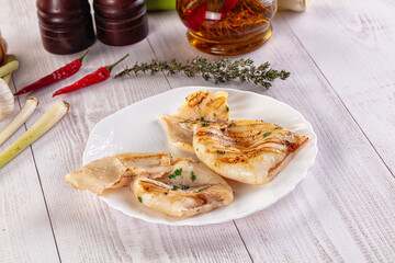 Fresh grilled calamari with herbs