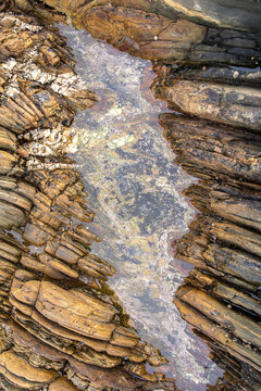 Natural rock formation with unique geological texture