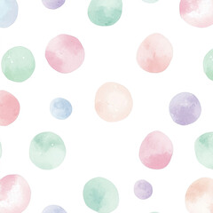 Watercolor Easter Polka Dots soft colorful dots layout