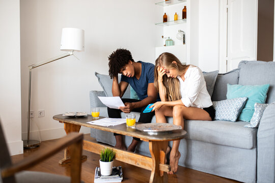 Couple facing financial stress at home