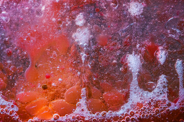 Abstract artwork with colorful bubbles