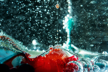 Abstract bubbles in vibrant color artwork