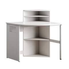 Modern office desk with hutch in white finish and clean minimalist design for home office setup