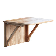 Foldable wooden wall shelf in minimalist style with natural wood tone and smooth finish for home decor