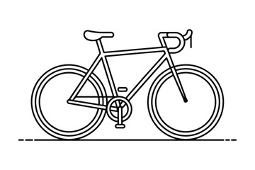 Fototapeta premium Minimalist road bicycle line art illustration for cycling