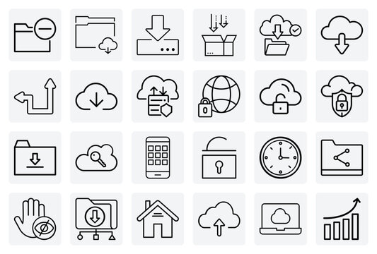 Web And App Interface &ndash; Cloud Storage, Data Security, Downloads, And User Navigation For Ux/Ui Design Projects