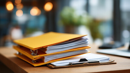 Standard operating procedure concept yellow folder lies office shelf organizational documentation workflow guidelines procedural standards business protocols