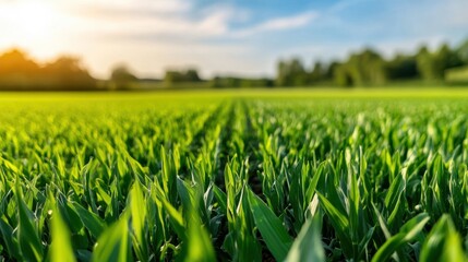 Obraz premium Vibrant green agricultural field reveals Dutch farming beauty from above