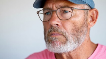 Fototapeta premium Gentleman with a cough struggles in a bright environment