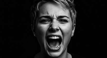 Intense Emotional Black and White Portrait