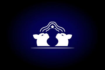 Star girl with 2 cats