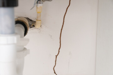 Termite infestation inside a house. Pest control.