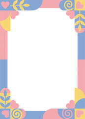 Valentine's Day Frame Template for Cards Invitations and Romantic Design Elements