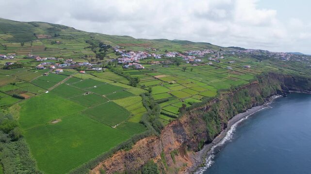 AZORES - 11.3.2025 - Terrific aerial footage moving up the rugged coastline of the Azores' Terceira Island.