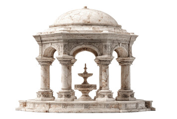 Fototapeta premium Ornate Stone Gazebo with Central Fountain