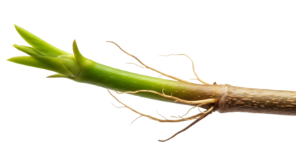 Young Green Sprout with Roots Isolated on White Background Representing Growth and New Beginnings