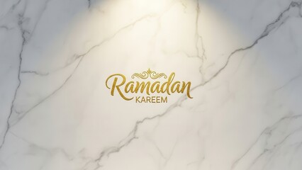 Ramadan Kareem: A festive and elegant Ramadan Kareem greeting, artfully displayed against a backdrop of marble, inviting reflection, and celebration.