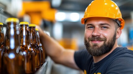 Technologist expertly manages beer bottling process in industrial setting