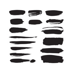 Black brush strokes on white background 1
